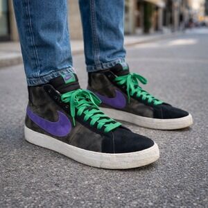 Nike Dunk Mid Pro SB Men's Size‎ 11 High Top Shoes Black Purple Green